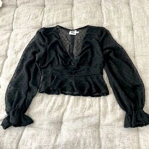 Princess Polly Black Long Sleeve Top NWOT size us 6 s-m
